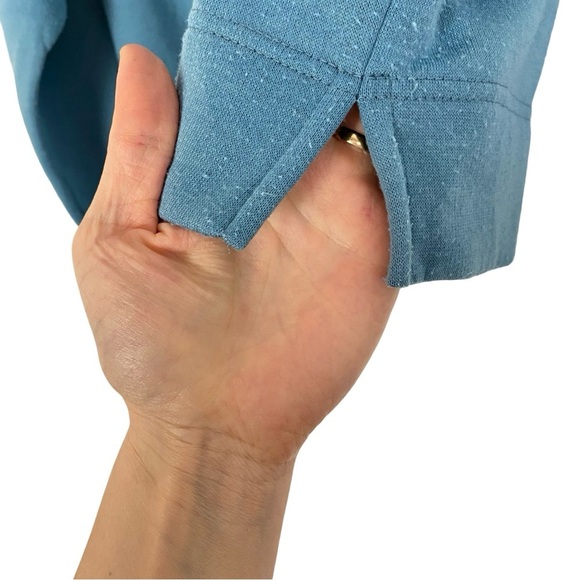 Vintage 90s Mockneck Sweatshirt Pullover Womens Size Large Blue Embroidered - Picture 6 of 10